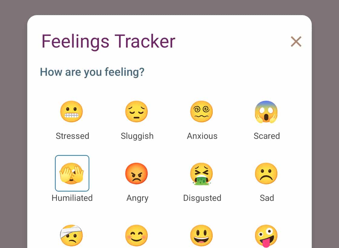 featured image -feelings tracker allows setting up to 12 unique feelings