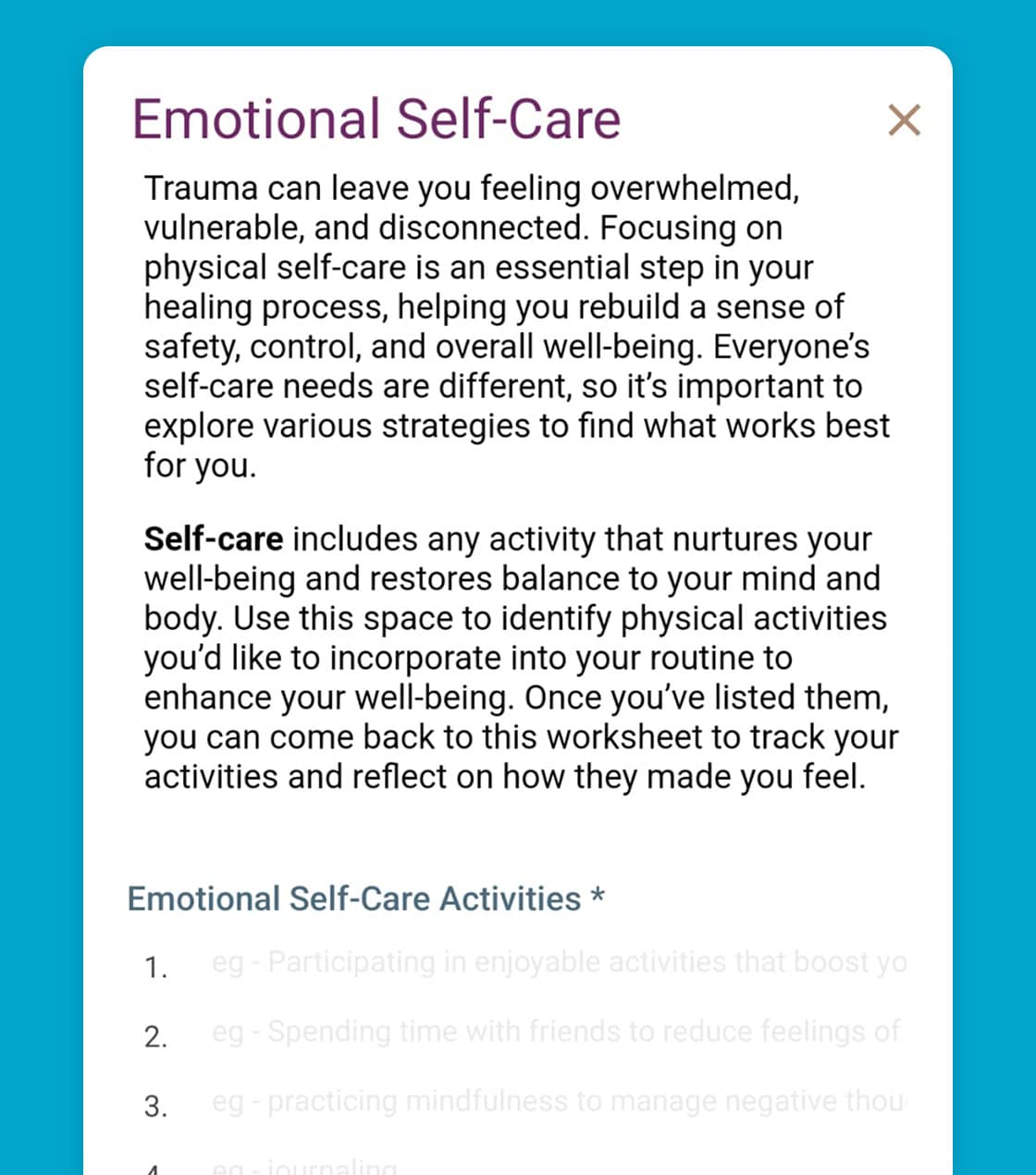 mobile app featured image for emotional self care