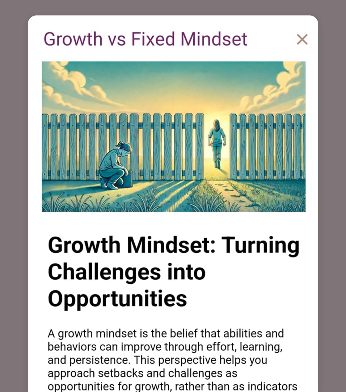 growth vs fixed mindset infosheet featured image