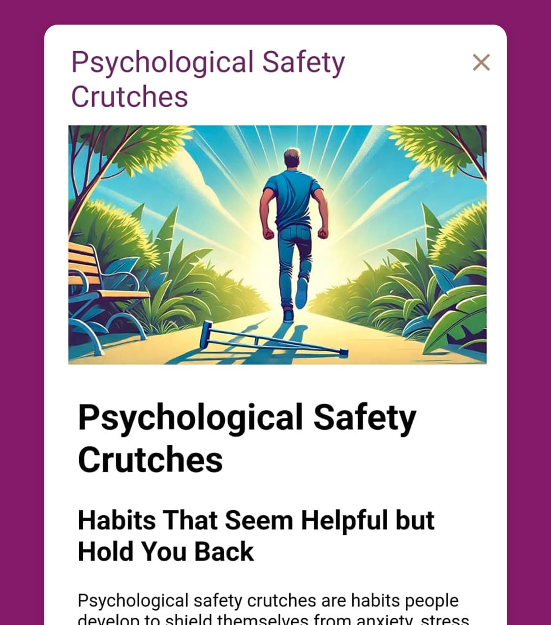 Infosheet about psychological safety crutches featured image