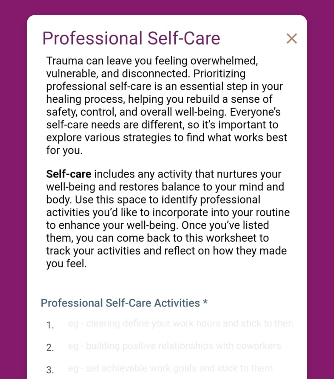 professional self care assignment featured image