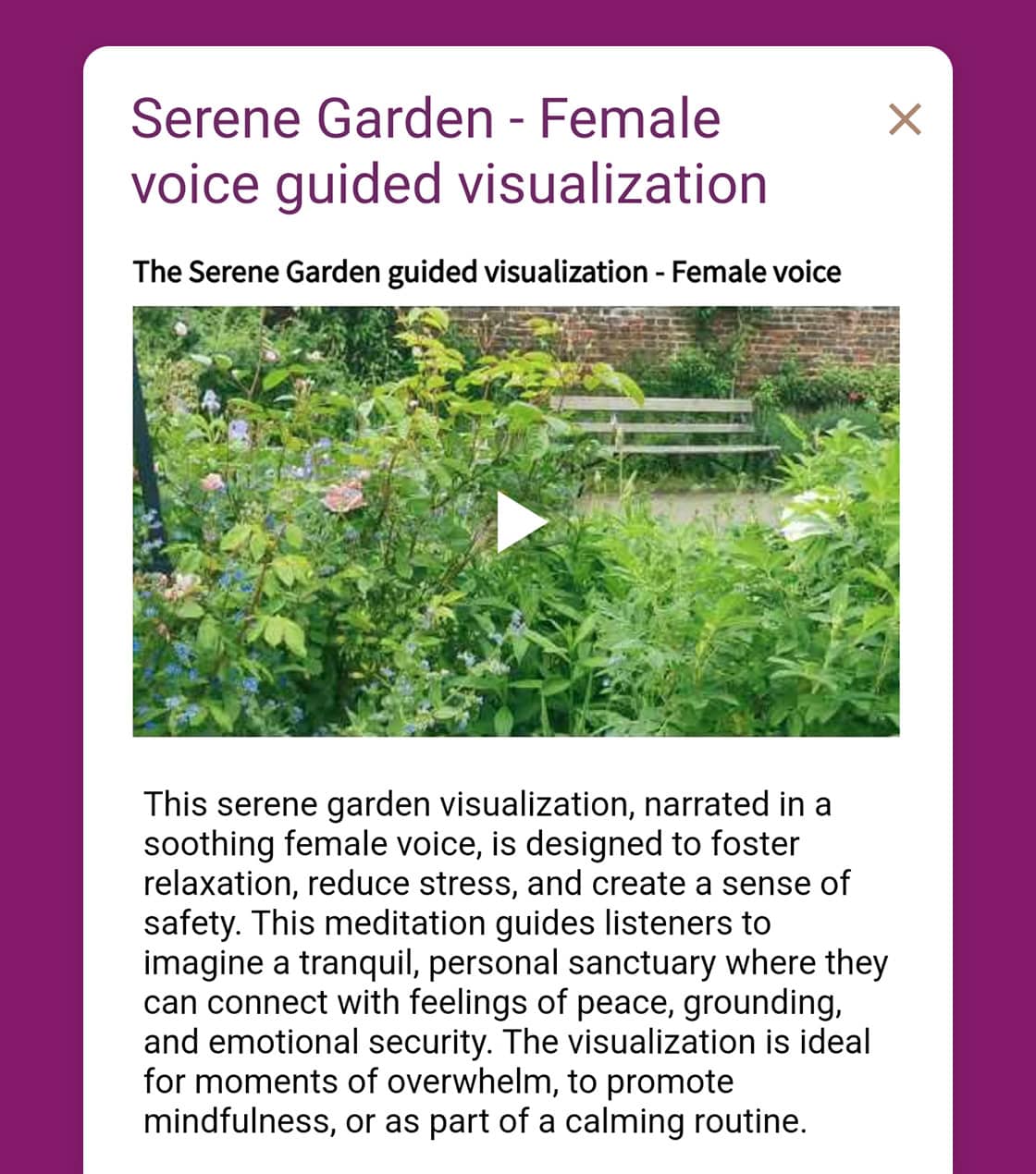 serene garden female voice guided meditation featured image