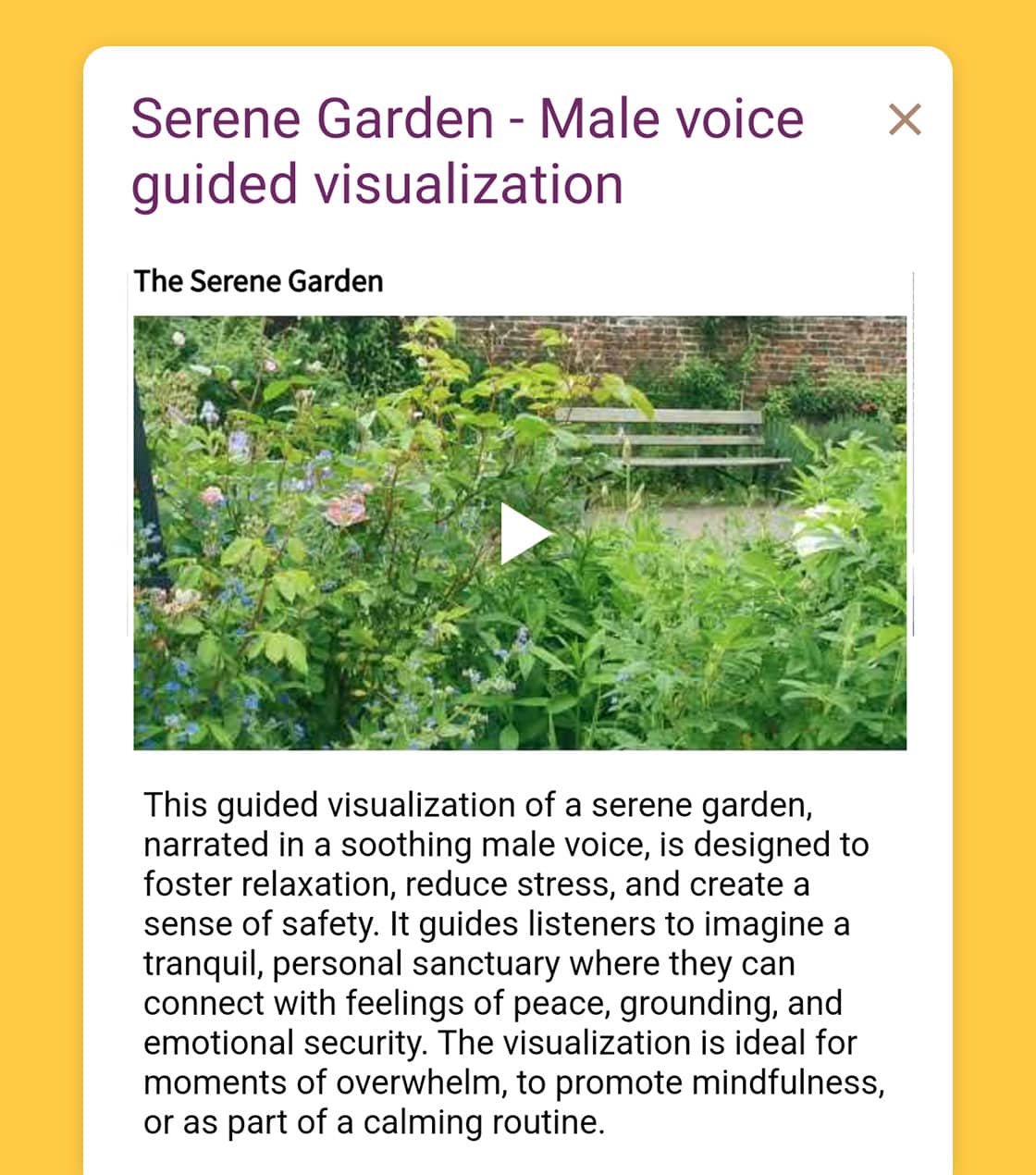 serene garden male voice guided visualization featured image