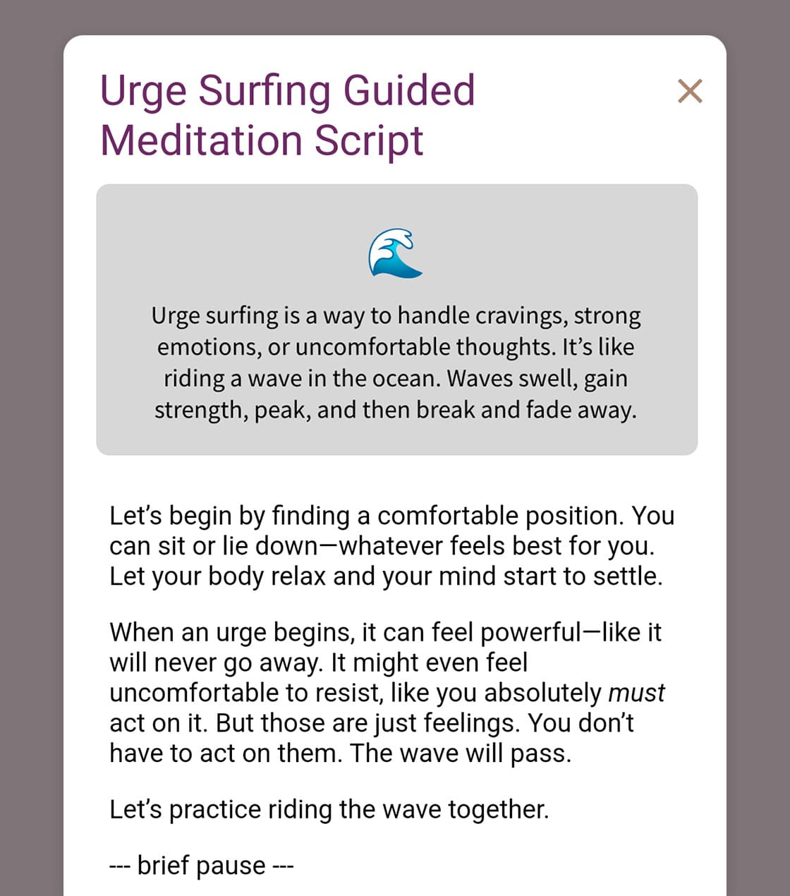 Urge surfing meditation script featured image