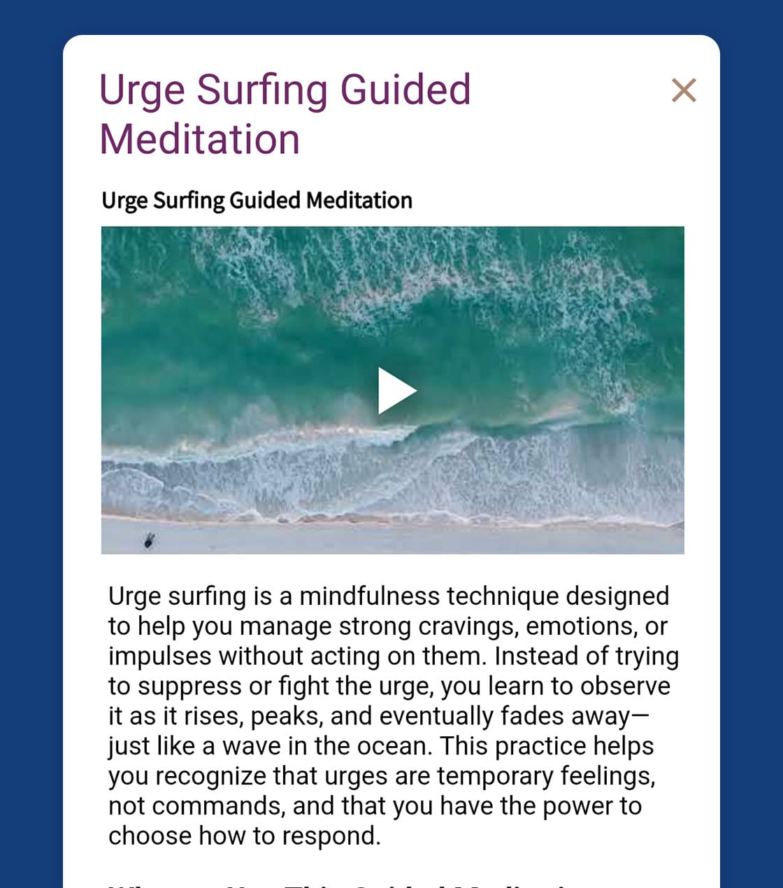 urge surfing guided meditation featured image