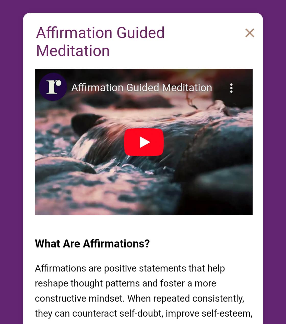 affirmation meditation app screenshot featured image