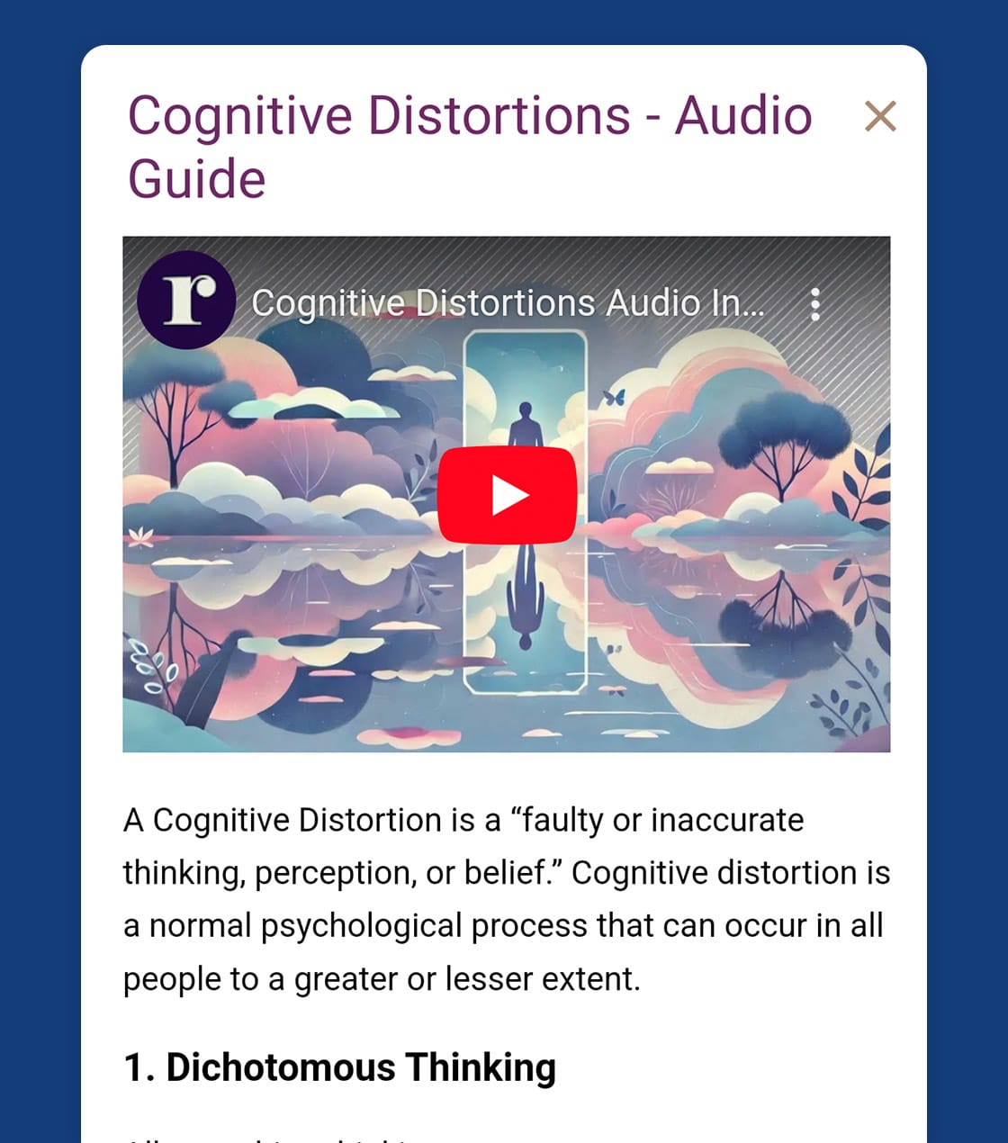 Cognitive distortions audio guide