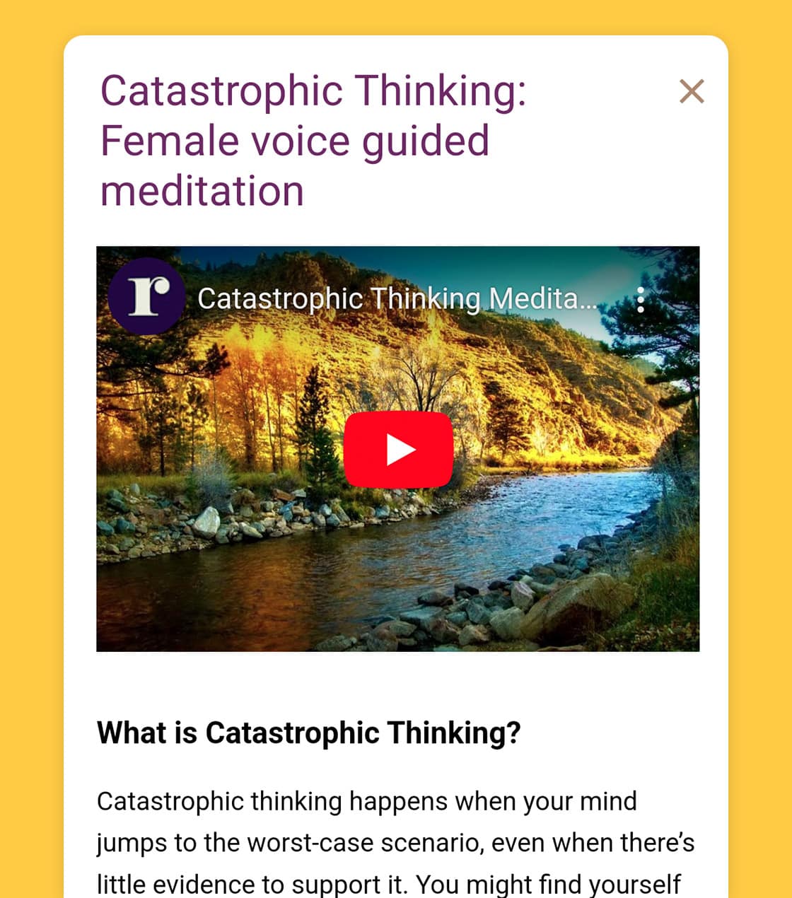 catastrophic thinking female guided meditation